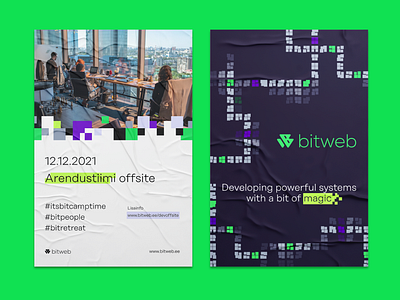 Bitweb Posters brand branding bright clean colorful design development document identity infotechnology it layout minimal pattern photo poster print teambuilding visual web