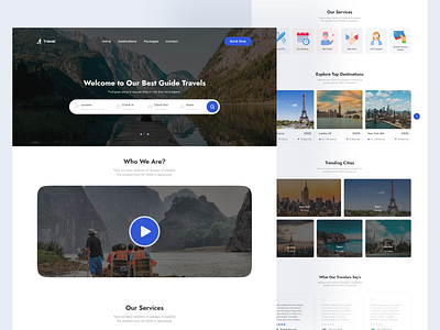 Travel Landing Page Design figma journey website design landing page design tour landing page travel landing page travel website design user interface design ux design web design website ui design