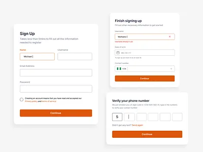 Form Components components design forms minimal mobile payment registration sign up text field ui uiux ux web design