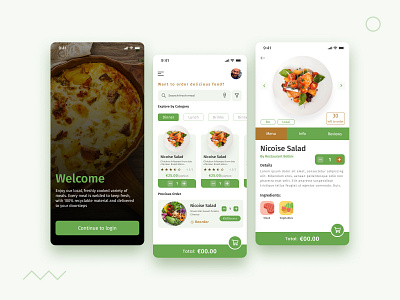 Food Mobile App - UI UX Design app design beautiful design clean ui design clean ui ux design figma food app design green color scheme green theme green ui design mobile app design mobile app ui design mobile app ui ux design mobile device mobile ui modern ui design prototype ui design ui ux design user experience design whitespace