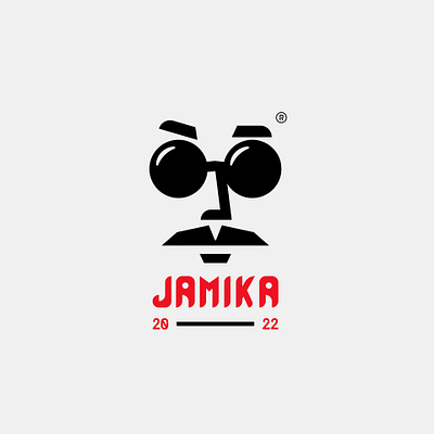 Jamika art brand branding creative design face flat glasses idea illustration logo