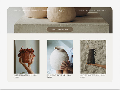 CÉU - ceramic studio page art branding ceramic minimaldesign ui ux