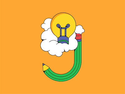 9 : Nine : Ideas 36daysoftype alphabet bulb cloud design challenge drawing idea illustration letter design number number 9 number nine pencil type design