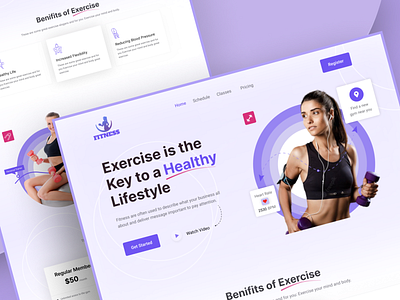 GYM Website app branding design fitness fitnessapp graphic design gym gymapp gymwebsite illustration landingpage logo ui ux vector web ui website