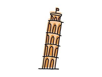 Leaning Tower of Pisa branding design hand drawn icon illustration italian italy logo sketch vector