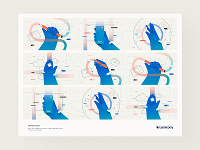 Lazerpay Illustration System animation branding design illustration logo motion graphics ui uiux ux vector