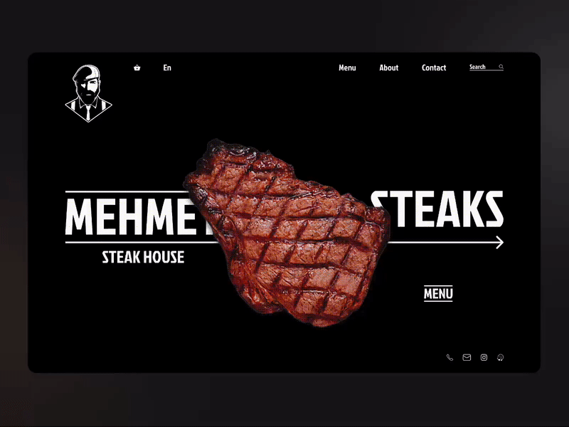 Mehmet Steakhouse Homepage branding design figma food landing page product design prototype restaurant steak steak house steakhouse ui uiux ux web design