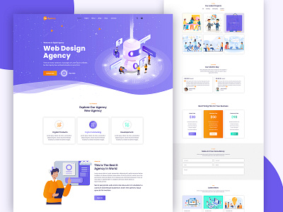 Yo Agency , Digital Agency, Website PSD template agency app branding business clean consulting corporate creative design graphic design modern multipurpose responsive responsive website ui ux web agency web template website theme