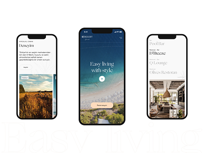 D-Resort Göcek Mobile Screens blue branding clean design hotel illustration logo principle sea ui ux webdesign website