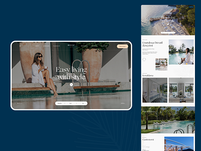 D-Resort Göcek Homepage blue branding clean design homepage hotel illustration logo principle sea ui ux webdesign website