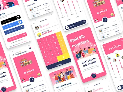 SPICA - Split Bill Calculator UI Mobile Design | #DailyUI #004 app appdesign branding dailyui design illustration logo mobileapp ui ux vector