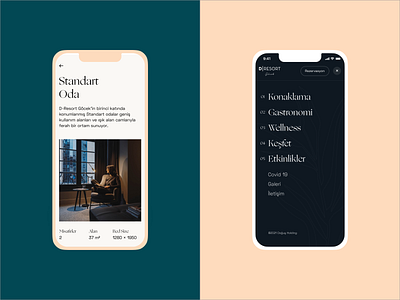 D-Resort Göcek Mobile Screens blue branding clean design hotel illustration logo mobile principle sea ui ux webdesign website