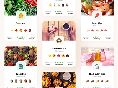 store card app application bakery cake card clean figma fruits grocery minimal ui ux vegetable