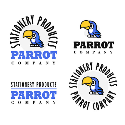 parrot stationery art branding design graphic design illustration logo typography ui ux vector