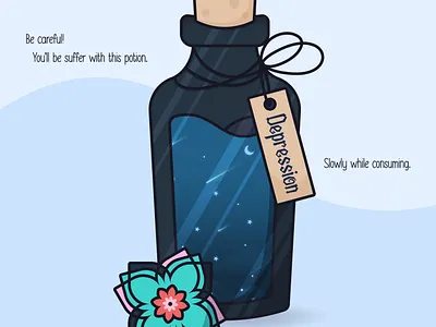 Potion of Depression digitalart illustration vector