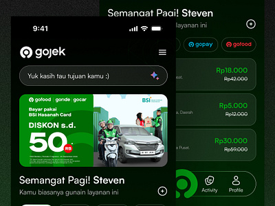 Gojek Indonesia - Reimagined Home UI figma gojek illustration ios design mobile app design mobile application rebranding revamp ui ui design uiux design user centric