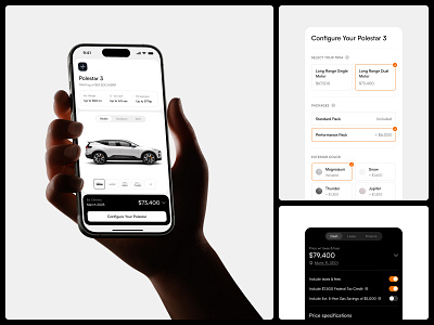 Polestar Configurator Mobile Concept app automotive design heyo interface mobile polestar ui ux web