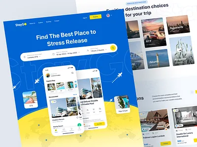 StayGo - Staycation & Hotel Booking Landing Page booking design hotel landing page responsive design staycation tourism travel trip ui ui design ui kit web design