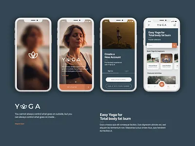 YOGA Mobile Application adobe xd madewithadobexd meditation tractivcontest yoga
