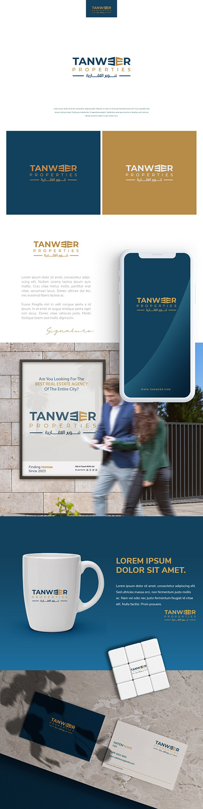 Tanweer logo design brand identiyu logo design oman real estate logo design real estat real estate brand identity