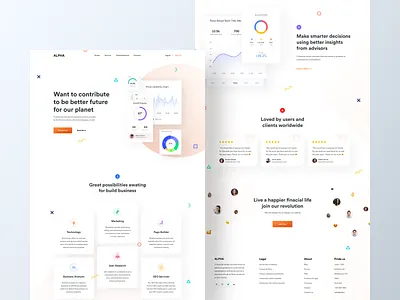 Financial Service Landing Page 2019 app branding clean design financial services grid landing page design landingpage minimal modern popular shot trendy typography ui ux visual design webdesign website
