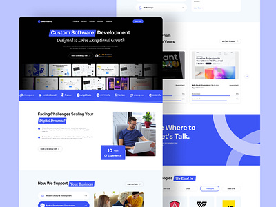 Landing Page Redesign - Boomdevs LLC agency boomdevs company landing page minimal redesign saas sales funnel startup tech ui uiux website
