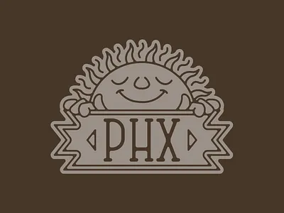 Valley of the Sun II arizona badge desert flat illustration minimal phoenix southwest sun vector