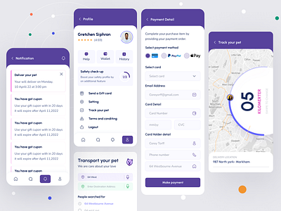 Woploo - Pet Transport App Design app app ui design design service interface mobile mobile app mobile ui rent rent a van ui ui design uiux userinterface ux