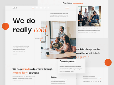 Gotech Digital agency Creative and Cool business clean color design digital agency graphic design orange ui ux web design