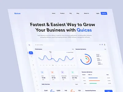 Quicas - SaaS Landing Page b2b business finance maruf saas saas landing page web design