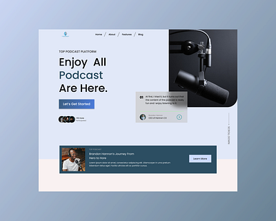 PODCAST WEB DESIGN blush branding cleandesign dailyui freelancer homepage logo minimalistic mobiledes mobileui onlinestore podcast productdesigner ui uidesigner uiux unsplash uxdesigner uxui