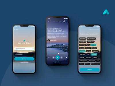 Leading Christian Meditation App app creative design ios meditation mobile music player narration onboarding player ui ux visual