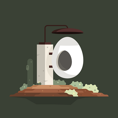 Egg Shelter architecture arizona cacti cactus desert design dwelling egg flat frank lloyd wright graphic design green house illustration print shelter sonoran