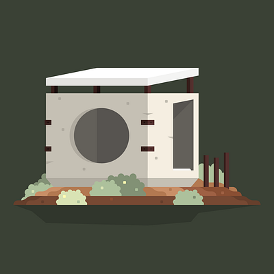 Porthole Shelter architecture arizona box desert design dwelling flat frank lloyd wright graphic design green illustration porthole print shelter sonoran