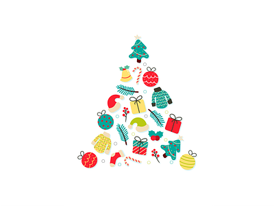 Christmas tree! celebrate celebration cristmas tree graphic design holiday illustration logo magic time postcard tree