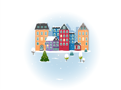 Сhristmas card for a real estate agency! ai branding celebrate design graphic design illustration logo postcard snow