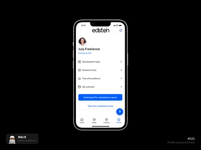 Profile blue design design app design case study e learning e learning design education education design lms mobile app mobile app design profile profile design profile in mobile app study design sudy ui ux white