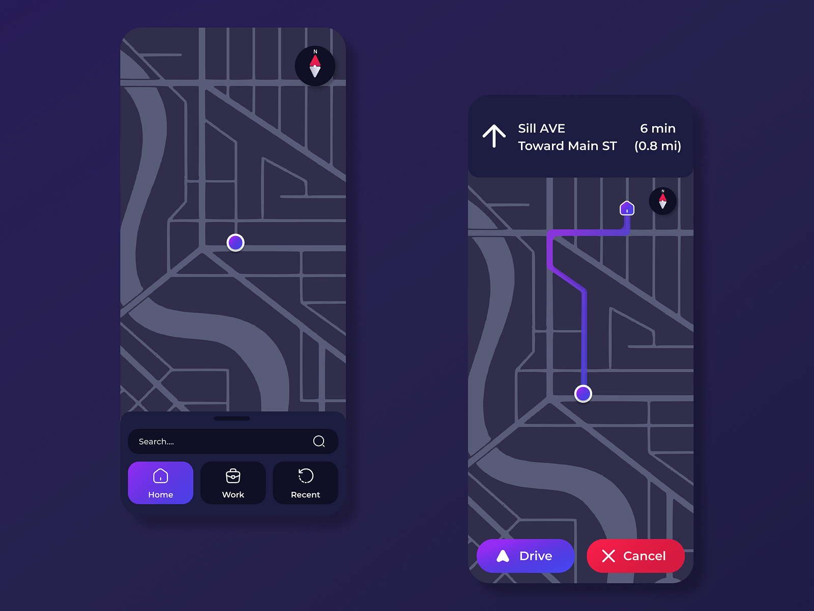 Map App UI by Moe Hallak on Dribbble