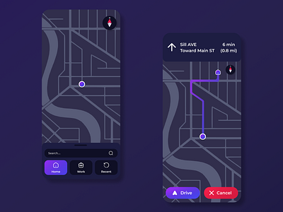 Map App UI design graphic design mobileapp ui ux