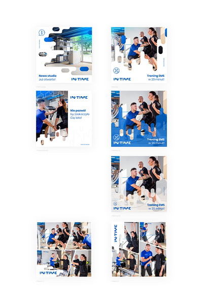 EMS Training studio - In.time social media design branding design ems gym illustration logo sm social media social media template sport training