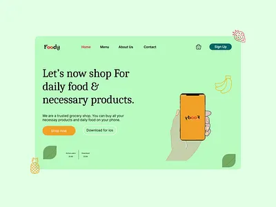 Grocery Web UI app branding design graphic design illustration logo typography ui ux vector