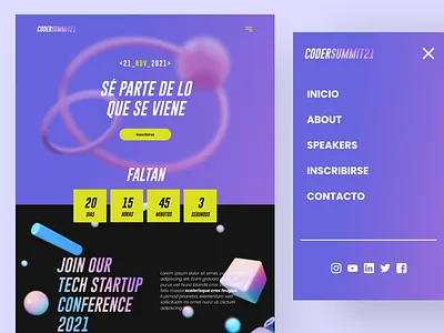 Coder Summit'21 Landing Page ui ux