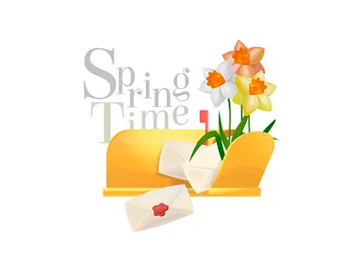 Spring time container illustration time