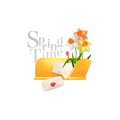 Spring time container illustration time