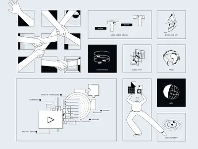 Website Graphics - Understanding A Blockchain-Based CDN adobe illustrator artwork blockchain branding community crypto decentralized digital art ethereum icon set illustration landing page line art nft svg ui vector web web design website graphics