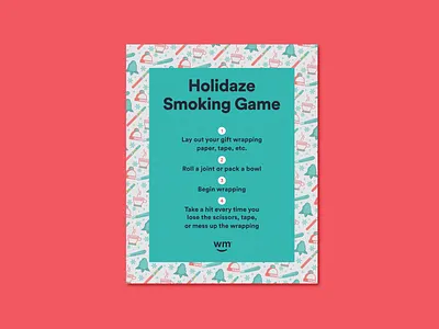 Holidaze Smoking Game 420 cannabis cannabis design dope grass high illustration instagram marijuana mary jane social media weed weedmaps