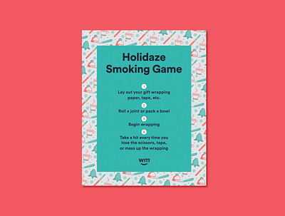 Holidaze Smoking Game 420 cannabis cannabis design dope grass high illustration instagram marijuana mary jane social media weed weedmaps