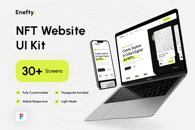 Enefty - NFT Website UI Kit 3d animation app branding design graphic design illustration logo motion graphics ui vector