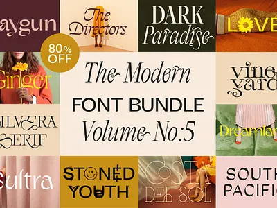 The Modern Font Bundle Vol.5 80% OFF 3d animation app branding design graphic design illustration logo motion graphics ui vector