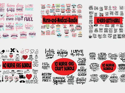 💥⚡️Nurse Bundle⚡️💥 craft design design hozomarket illustration jpg logo nurse life png svg